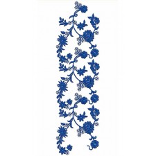 Blue Bell Waves Border Embroidery Design 24744
