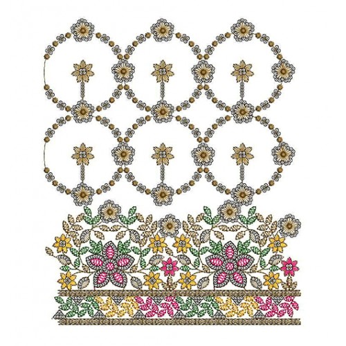 Boho Style Sequins Embroidery Border Design
