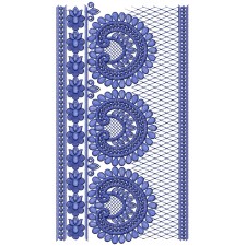 Pansy Style Border Embroidery Design 25439