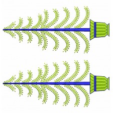 Christmas Tree Style Border Embroidery Design 25504