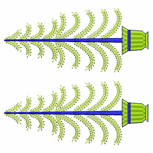 Christmas Tree Style Border Embroidery Design 25504