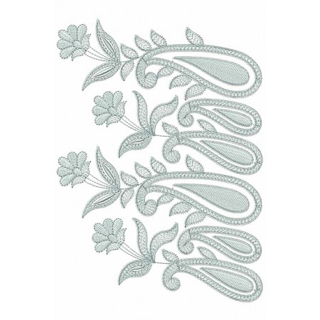 Counter Stitch Paisley Embroidery Border Design 24980