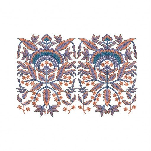 Elegant Traditional Leaves Floral Embroidery Design (3 Colors, 27.3cm x 40.3cm)