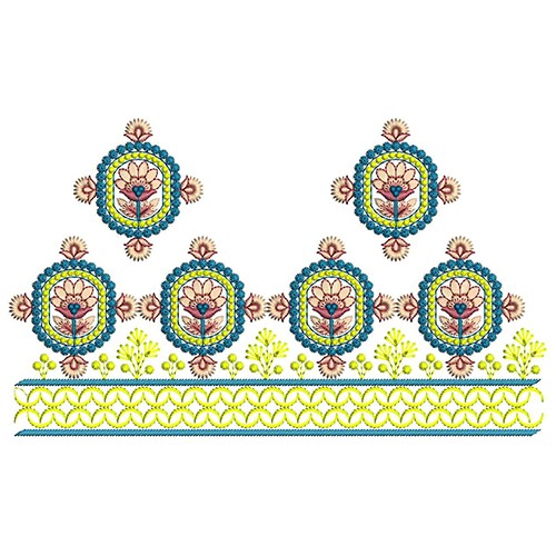 Embroidery Border With Motif 