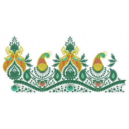 Ethnic Asian Embroidery Border