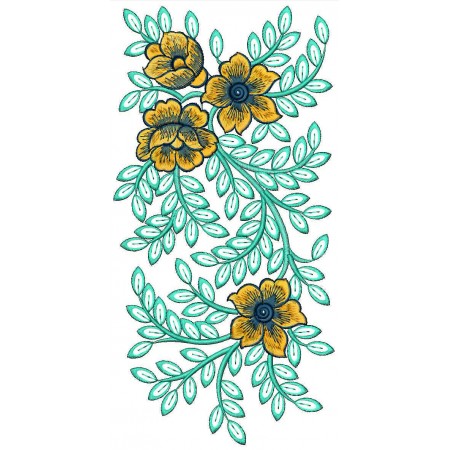 Fancy Flower Border Embroidery Design 24762