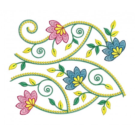 Floral Border Embroidery Design