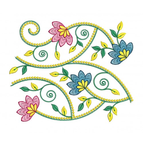 Floral Border Embroidery Design
