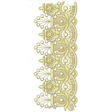 Flower Pot Cut Work Cushioning Stitches Border Design 24802