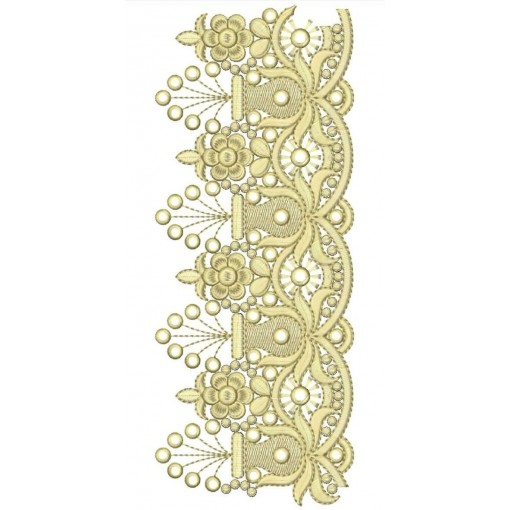 Flower Pot Cut Work Cushioning Stitches Border Design 24802
