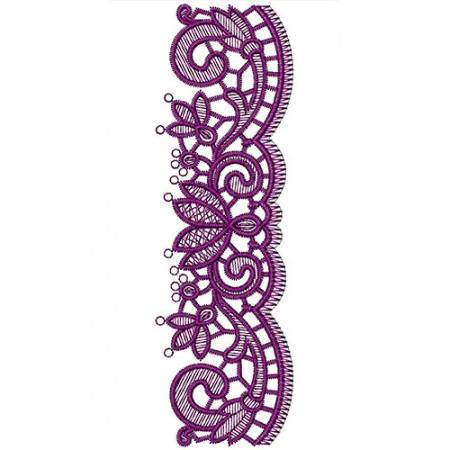 Freestanding Dress Border Embroidery Design 24838