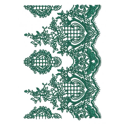 French Alencon Border Embroidery Design 25013