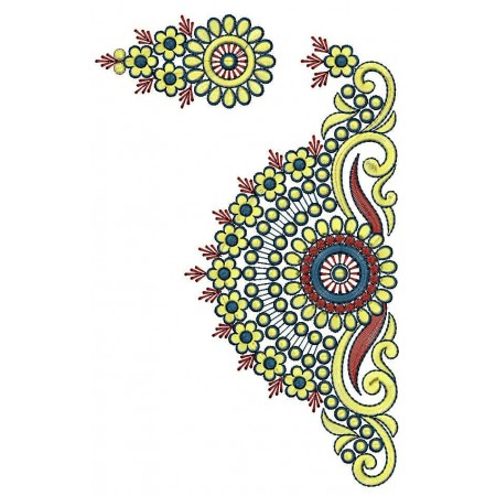 Half Circle Petal Border Embroidery Design 24761