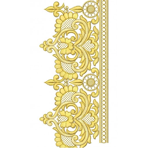 Half Flower Lace Embroidery Designs 25540