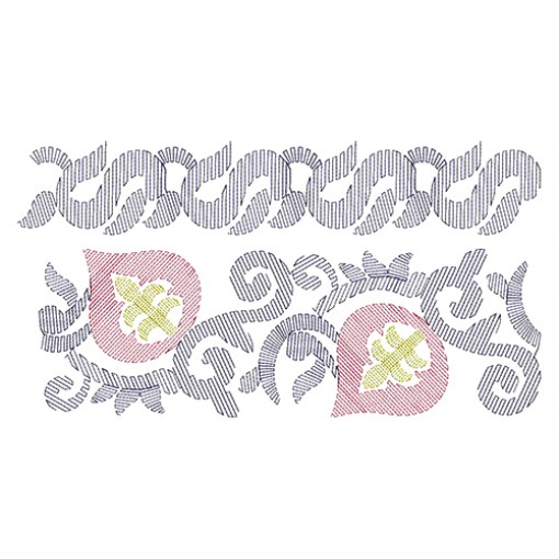 Kantha Embroidery Run Stitches Border