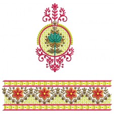 Lotus Embroidery Border