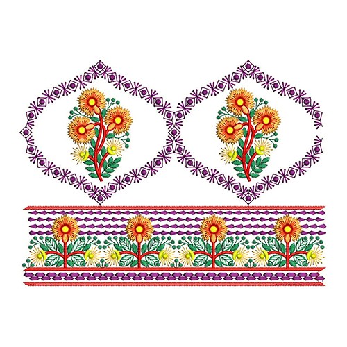 Mughal Folk Art Embroidery Border