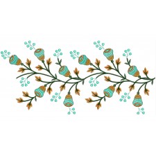 Elegant Floral Border Machine Embroidery Design - Kurti & Home Decor