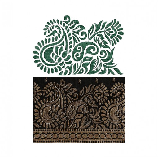 Paisley Border Embroidery Pattern Paisley Border Embroidery Pattern