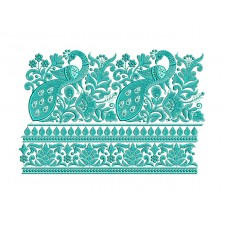 Peacock Border Embroidery Design