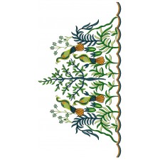 Peacock CutWork Border Embroidery Design 25098