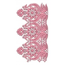 Peacock With Flower Mirror Work Embroidery Design 24800