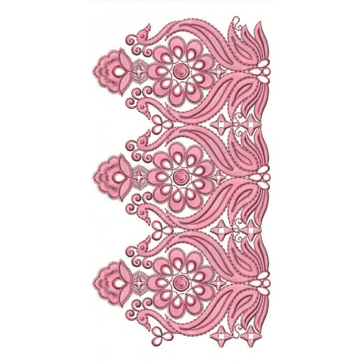 Peacock With Flower Mirror Work Embroidery Design 24800