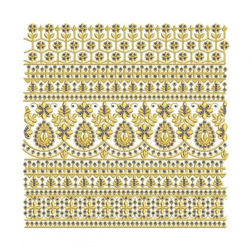 Sequin Embroidery Border Design