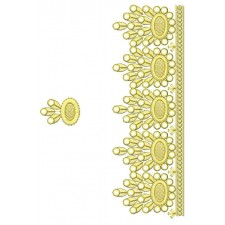 Simple Mirror Work Border Embroidery Design 24813