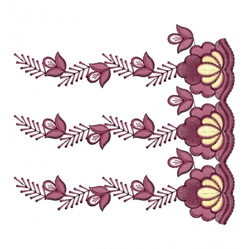Small Lotus Border Embroidery Design 25339