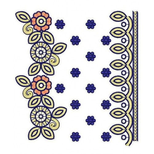 Stone Work Border Embroidery Design 24795