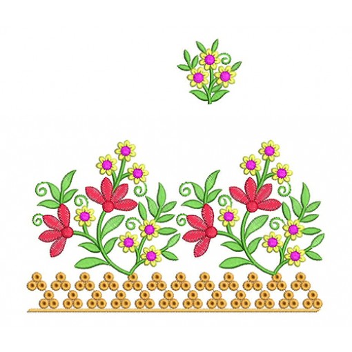 Tiny Flower Embroidery Border