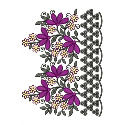 Unique Big Border Embroidery Design 25122