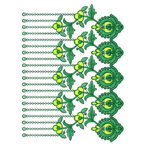 Beautiful Curtain Border Embroidery Design 25366