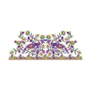 Beautiful Peacock Big Border Embroidery Design 25890