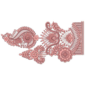 Bed Sheet Border Embroidery Design 25396