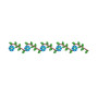 Blue Gerbera Floral Vine Border Embroidery Design