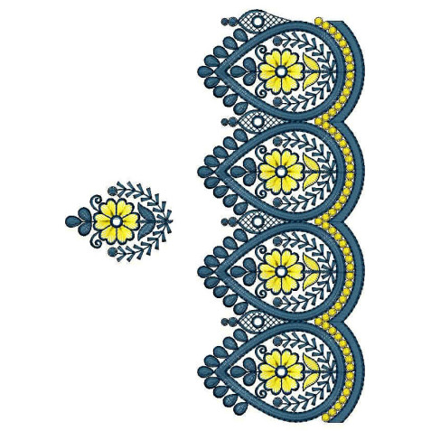 Cushioning Stitches Border Embroidery Design 24764