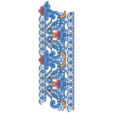 Cushioning Stitches Border Embroidery Design 24781