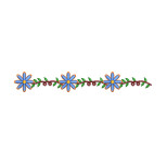 Daisy Vine Vertical Border Embroidery Design