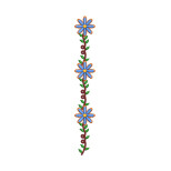 Daisy Vine Vertical Border Embroidery Design