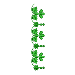 Elegant Single-Color Clover Leaf Repeating Embroidery Design