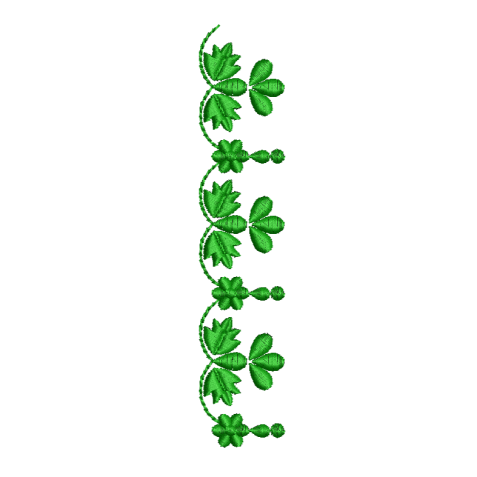 Elegant Single-Color Clover Leaf Repeating Embroidery Design
