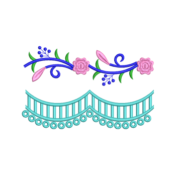 Floral Lace Border Embroidery Design