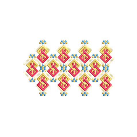 Geometric Square Frieze Border Embroidery Design