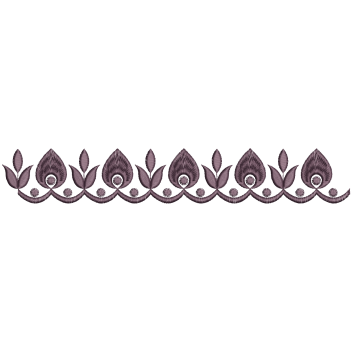 Mauve Paisley Lace Vertical Border Embroidery Design