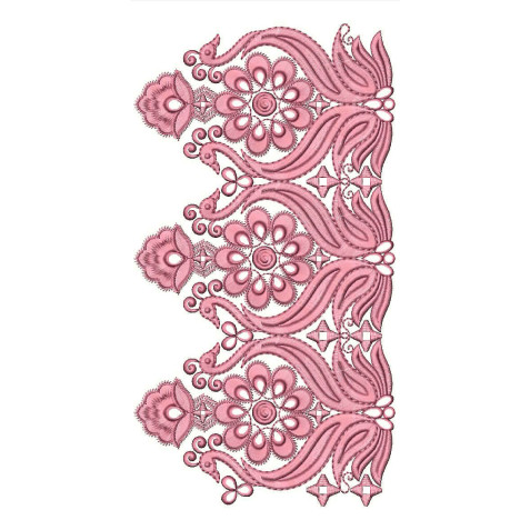Peacock With Flower Mirror Work Embroidery Design 24800