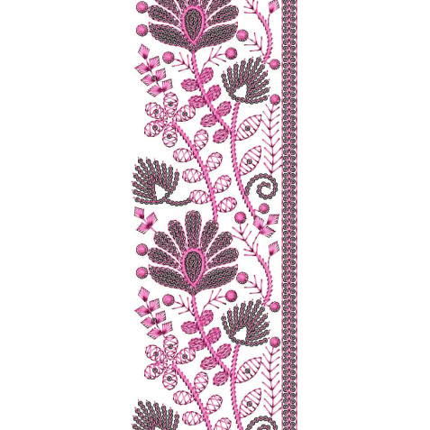 Pink Color Lace Embroidery Designs 25530