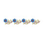 Rustic Blue Floral Vine Border Embroidery Design