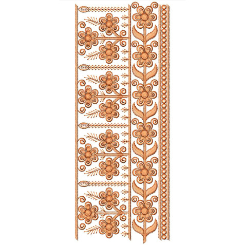 Saree Big Border Embroidery Design 25422